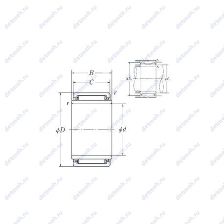 Подшипник LM1212 чертеж