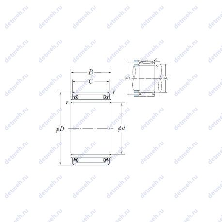 Подшипник LM1616 чертеж