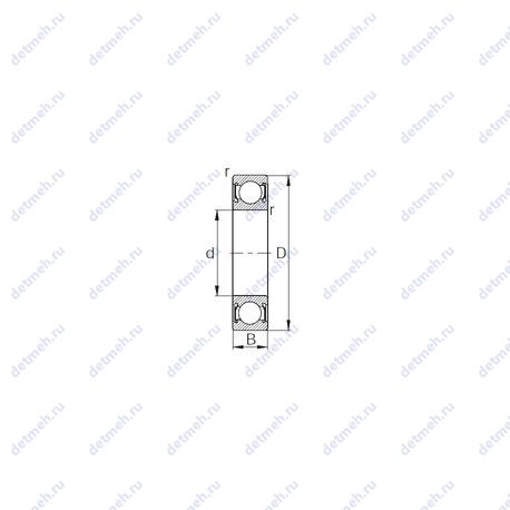 Подшипник 6014DD чертеж