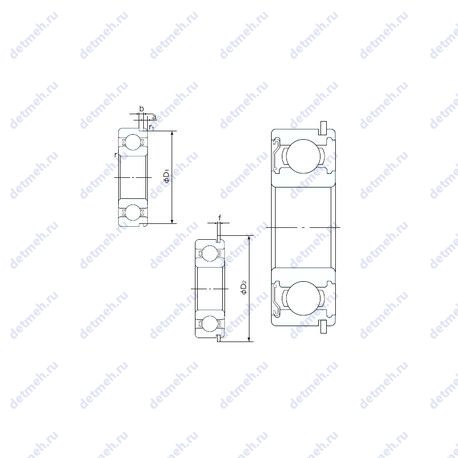 Подшипник 6014ZENR чертеж