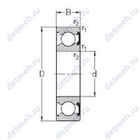 Чертеж подшипника 6016-2RSR