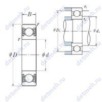 Чертеж подшипника 6020VV