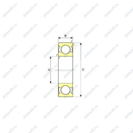 Подшипник 602 ZZ чертеж