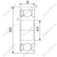 Чертеж подшипника 6034-RS