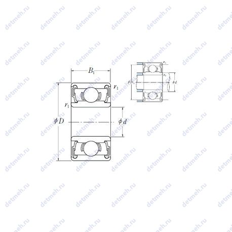 Подшипник 605 DD чертеж