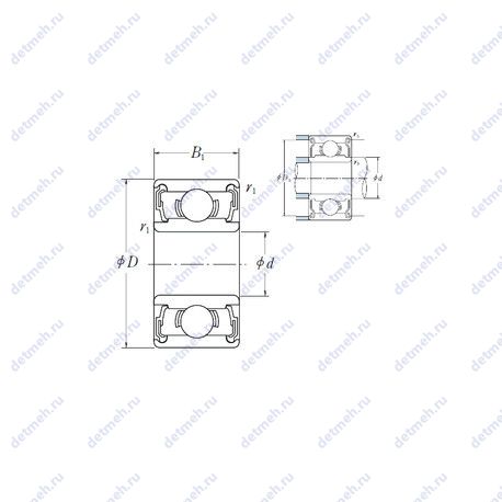 Подшипник 607 DD чертеж