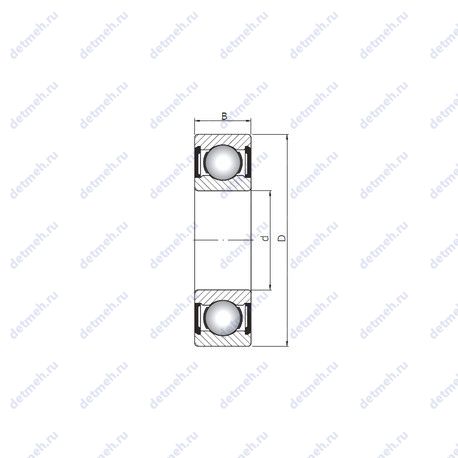 Подшипник 61810 ZZ чертеж