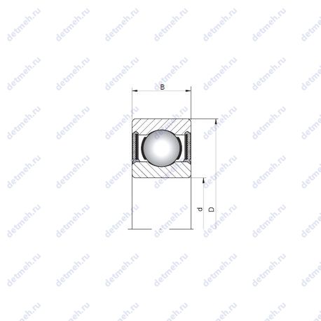 Подшипник 618/2.5-2RS чертеж