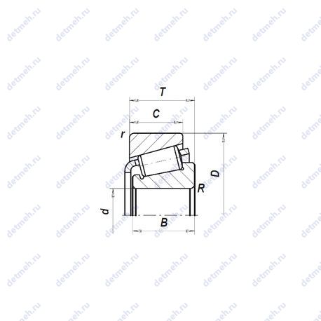 Подшипник X32006/NP362926/K160522 чертеж