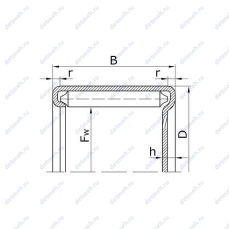 Подшипник NKI25X58X20-5NR чертеж