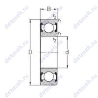 Чертеж подшипника 6200-2RS2