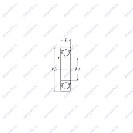 Подшипник 6200L11DDU чертеж