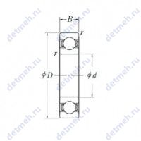 Чертеж подшипника 6200L11-H-20DDU