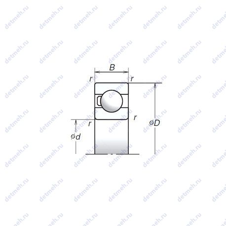 Подшипник 6200T1X чертеж