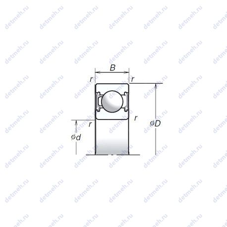 Подшипник 6200T1XVV чертеж