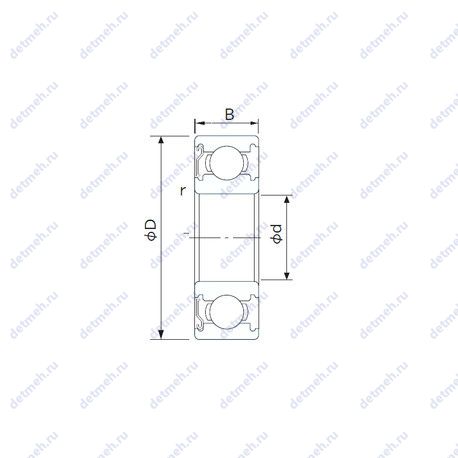 Подшипник 6200ZE чертеж