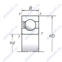 Чертеж подшипника 6201T1X