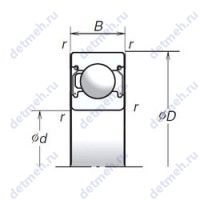 Чертеж подшипника 6201T1XZZ