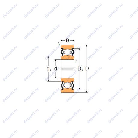 Подшипник 6202-2ZP чертеж