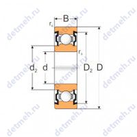 Чертеж подшипника 6202-2ZP