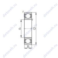 Чертеж подшипника 6202DDF11