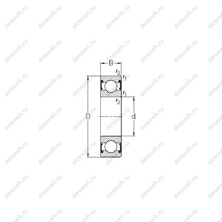 Подшипник 6202-RS2 чертеж