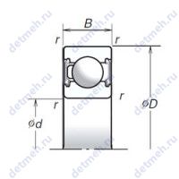 Чертеж подшипника 6202T1XVV
