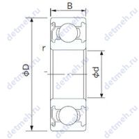 Чертеж подшипника 6204ZE