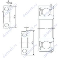 Чертеж подшипника 6204ZENR