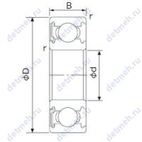 Чертеж подшипника 6205NKE