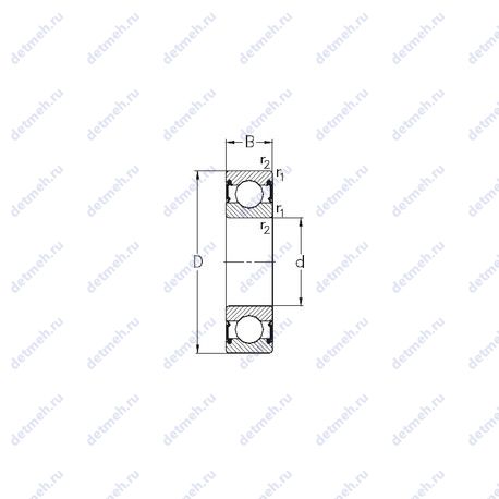 Подшипник 6205-RS2 чертеж