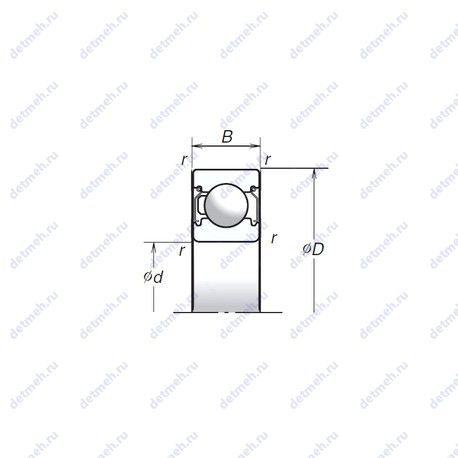 Подшипник 6205T1XZZ чертеж