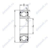 Чертеж подшипника 6206-RS2