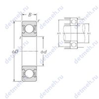 Чертеж подшипника 6207LLB
