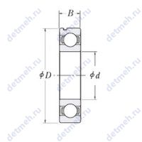 Чертеж подшипника 6207R9