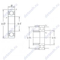 Чертеж подшипника 6207R