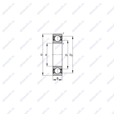 Подшипник 62200-2RSR чертеж