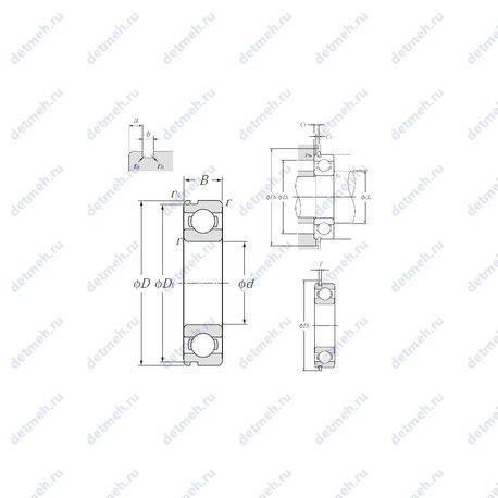Подшипник 6221NR чертеж