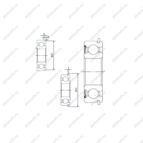 Подшипник 6221ZNR чертеж