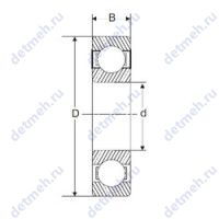 Чертеж подшипника 622/28-2RS