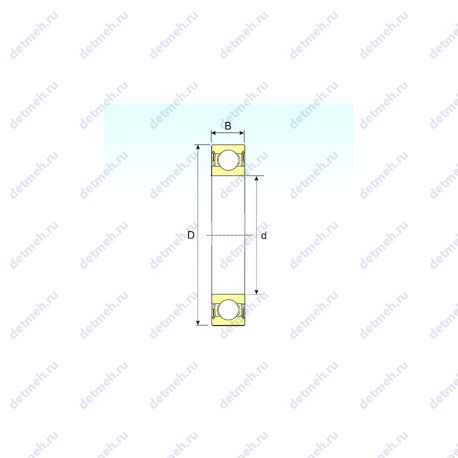 Подшипник 62301-2RS чертеж