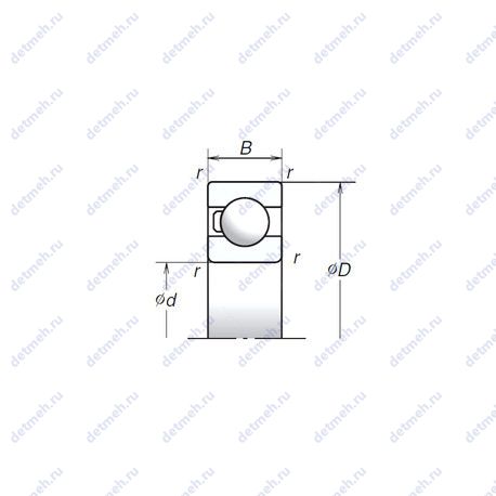 Подшипник 6303T1X чертеж