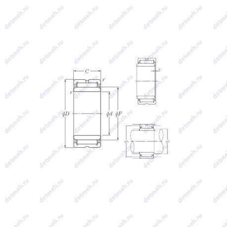 Подшипник NA4902R чертеж