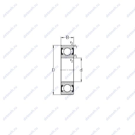 Подшипник 6309-2RS2 чертеж