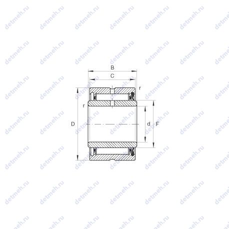 Подшипник NA4904-RSR чертеж