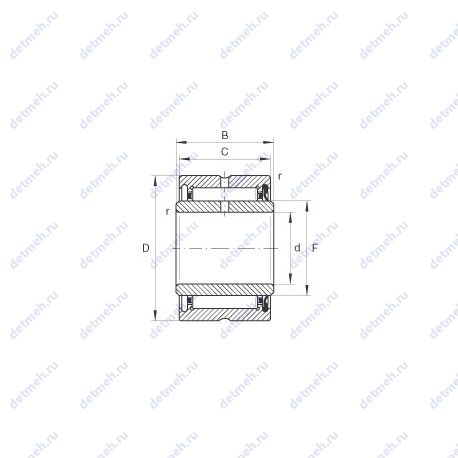 Подшипник NA4905-RSR чертеж