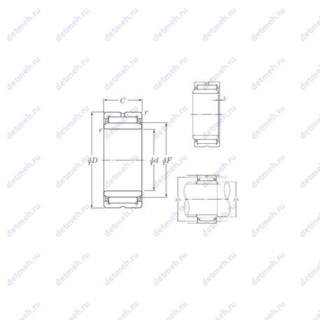 Подшипник NA4906R чертеж