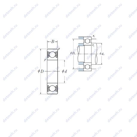 Подшипник 6310VV чертеж