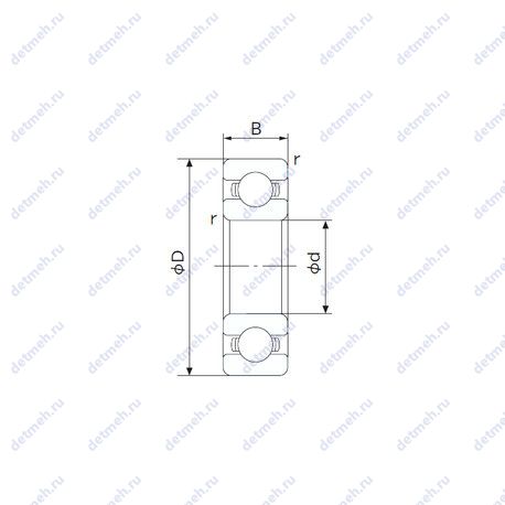 Подшипник 6314JT чертеж