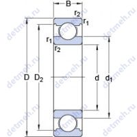 Чертеж подшипника 6320/HC5C3
